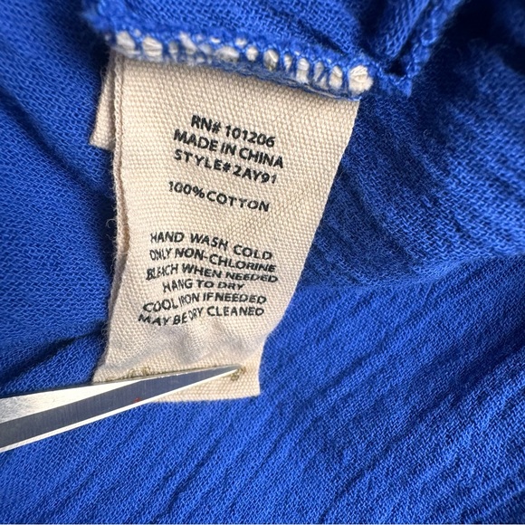 Soft Surroundings Women’s Siesta Key Tank Top Size Large Gauze Sleeveless Blue - Picture 7 of 7